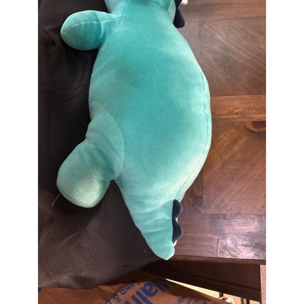 Your Zone Kids Dino Triceratops Green Weighted Plush Pillow 24" x 7" - Picture 2 of 4